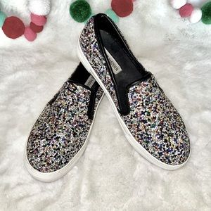 🌈 Steve Madden- Multi Glitter Slip On- Sz 8.5 🌈